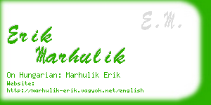 erik marhulik business card